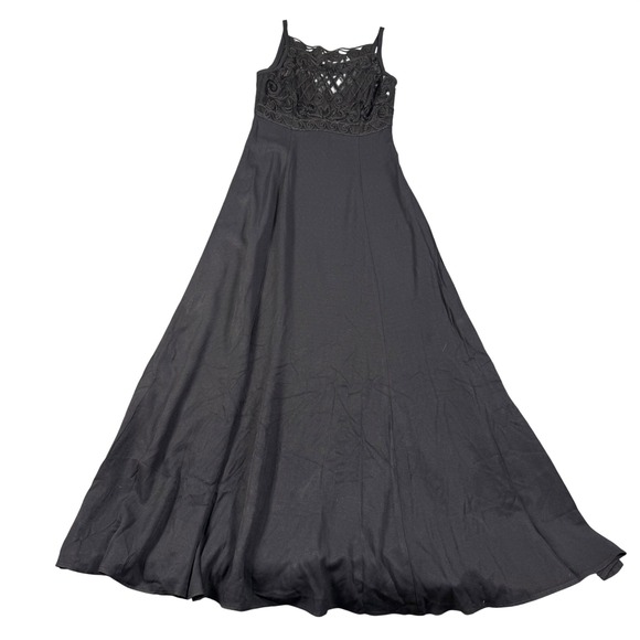 Bari Jay Dresses & Skirts - Bari Jay Vintage 90s Black Sequin Lace Maxi Dress Formal Gown Size 5-6